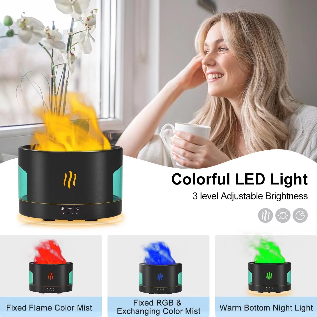 POSVIU diffuser showing white-noise sleep mode