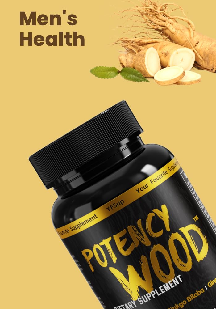 Potency Wood capsules close-up for daily adaptogen routine and focus.
