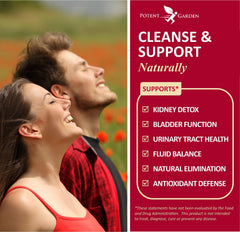 Potent Garden Kidney Cleanse label view showing natural ingredients and quality cues.