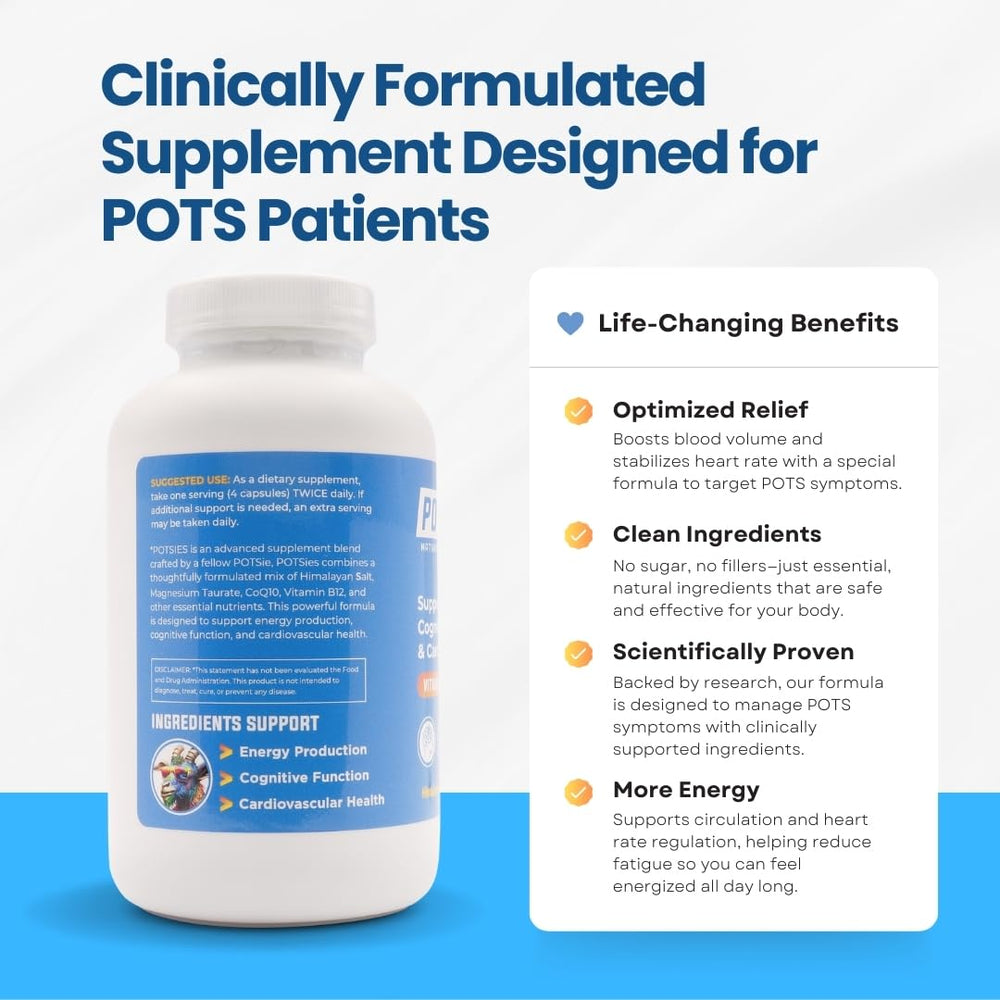 Potsies POTS bottle side with label highlighting ingredients and USA manufacturing
