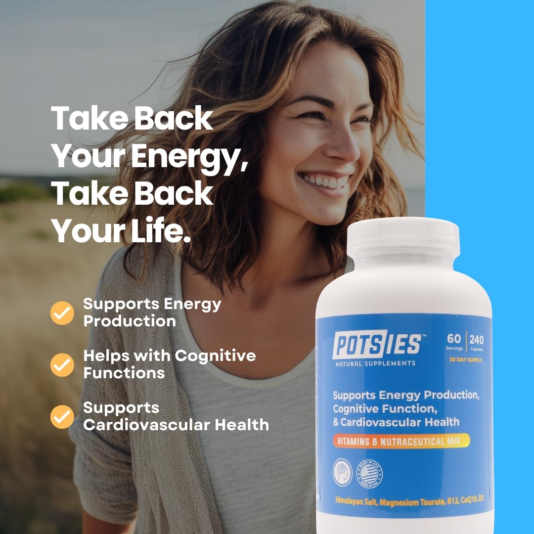 Potsies POTS capsules in hand suggesting portable daily support