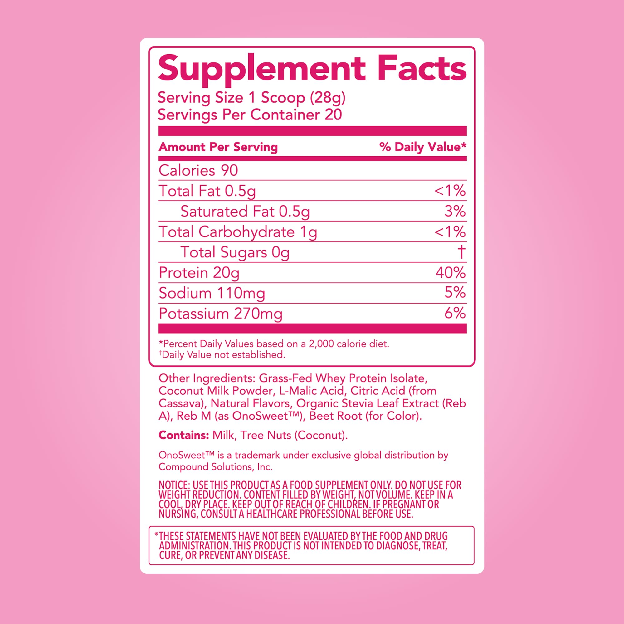 Pour shot of Clean Simple Eats Pink Burst in a bright glass