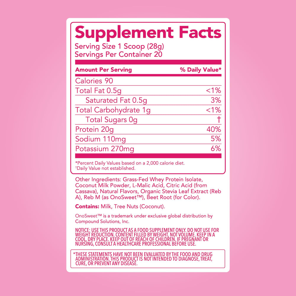 Pour shot of Clean Simple Eats Pink Burst in a bright glass