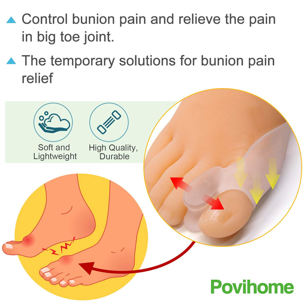 Povihome protectores bunion silicona durable: material lavable para uso repetido.