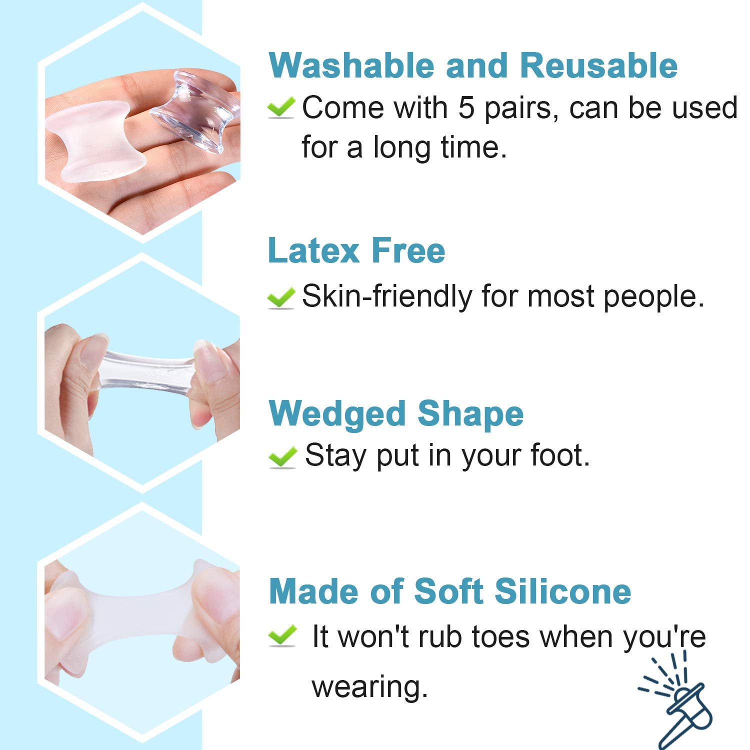 Povihome soft silicone bunion pad cushions the big toe area