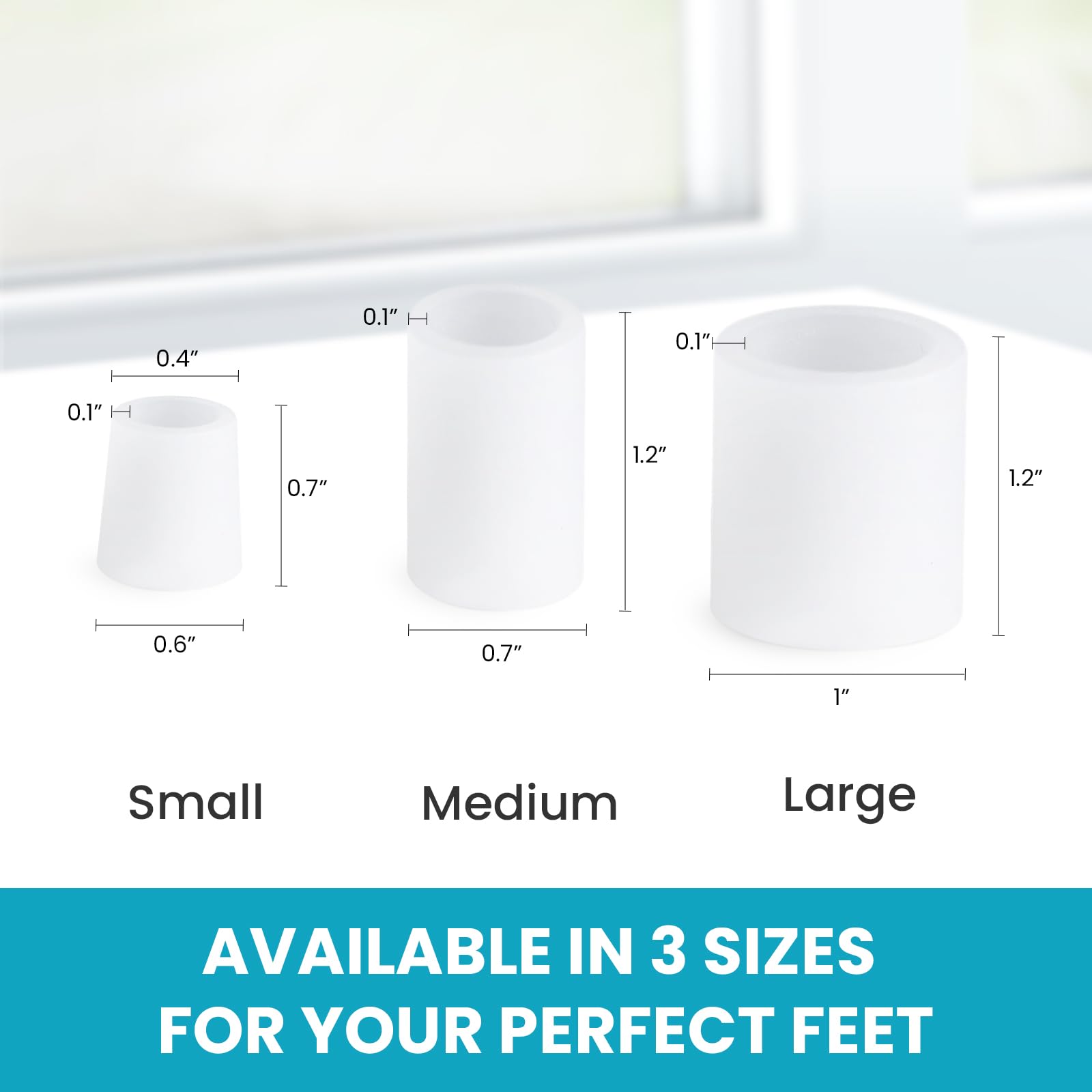 Povihome toe protectors on a toe prevent rubbing and friction during daily wear.