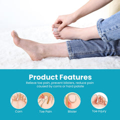 Povihome toe sleeves inside a shoe provide protection during walking or standing.