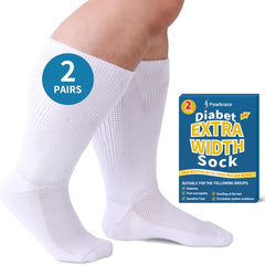 Powbrace wide diabetic socks top stretch for unrestricted comfort on swollen feet.