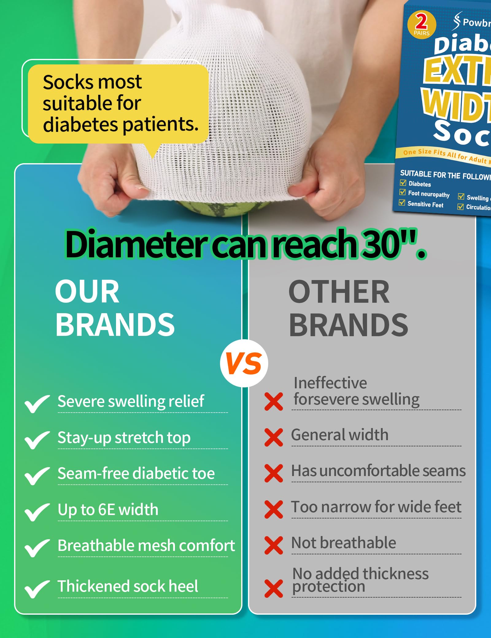 Powbrace hospital cast sock cushions and wicks moisture for comfort.