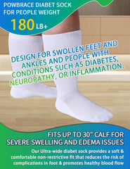 Powbrace toe seamless design reduces friction on delicate diabetic feet.