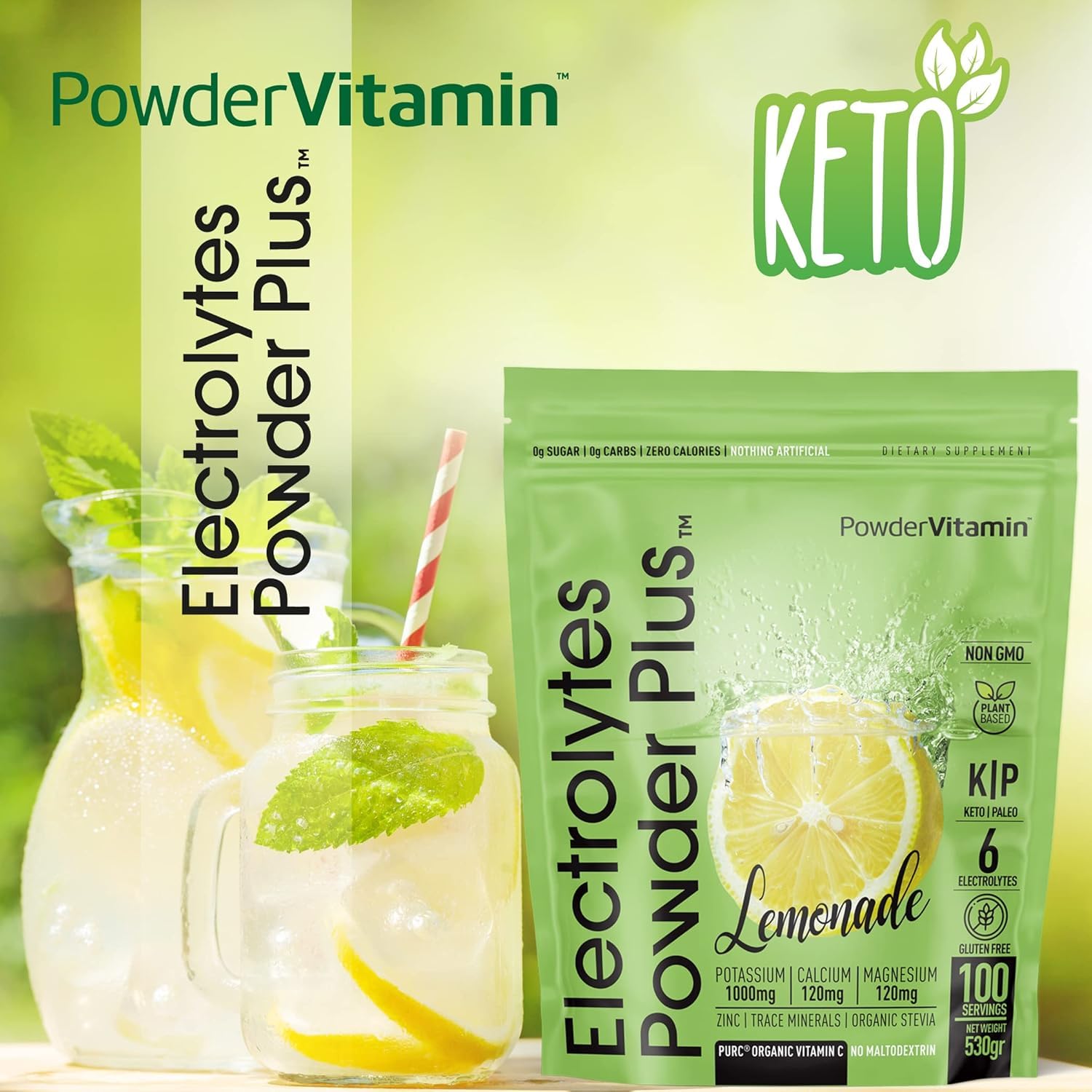 PowderVitamin electrolytes lemonade travel tube ideal for trips