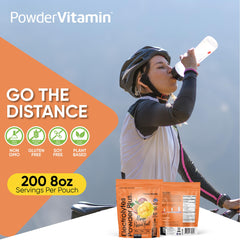 PowderVitamin Electrolytes Powder Plus glass of water with sugar-free mix