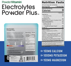 PowderVitamin Electrolytes Powder Plus in water being stirred for keto hydration.