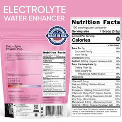 PowderVitamin Electrolytes Raspberry Lemonade 100 servings label illustration