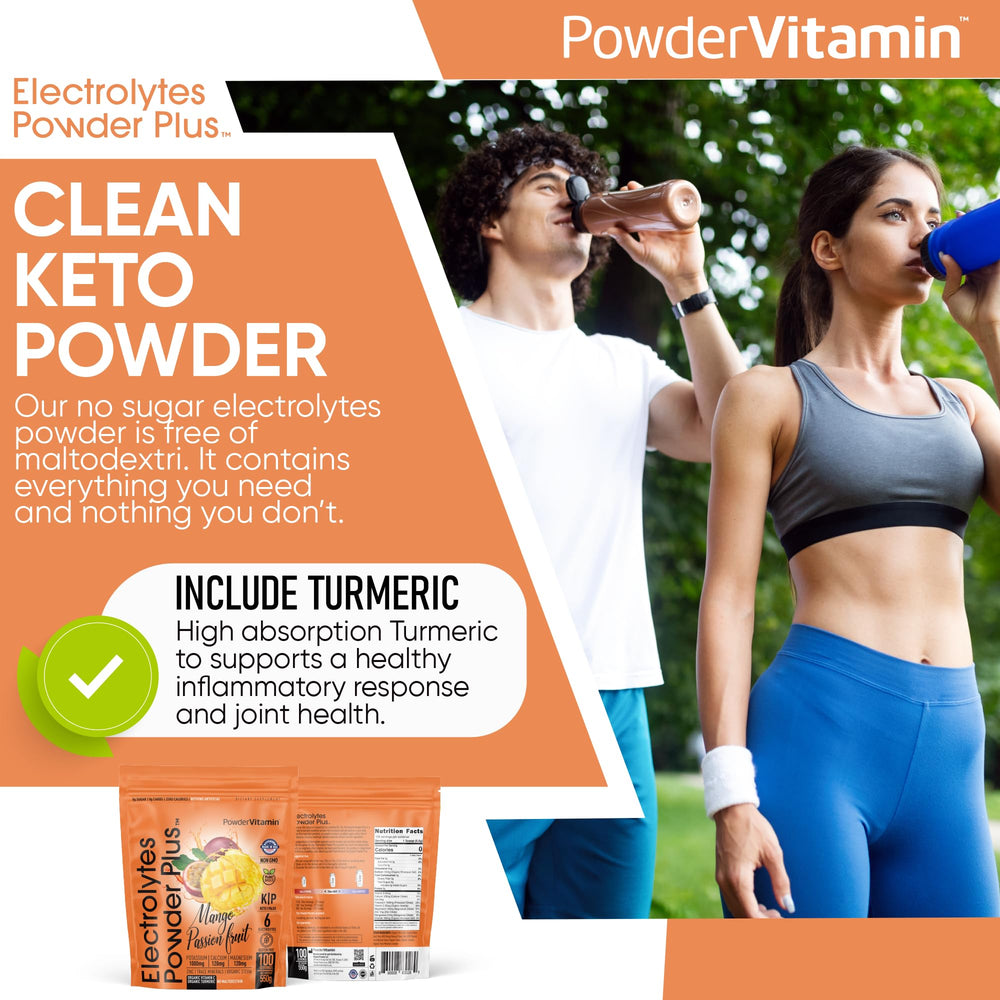 PowderVitamin Electrolytes Powder Plus compact scoop demonstrates precise dose