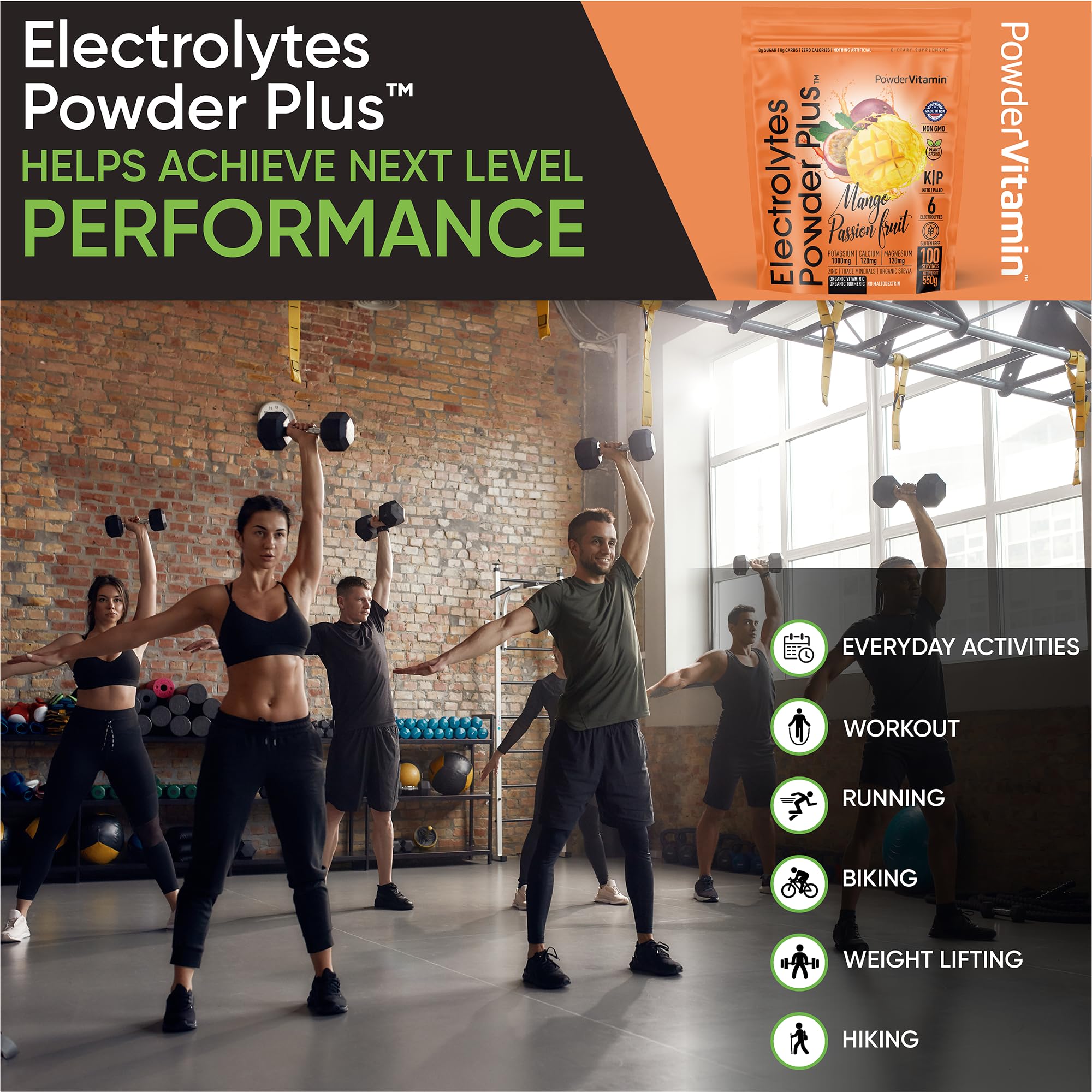 PowderVitamin Electrolytes Powder Plus strawberry cucumber pouch ready for keto hydration