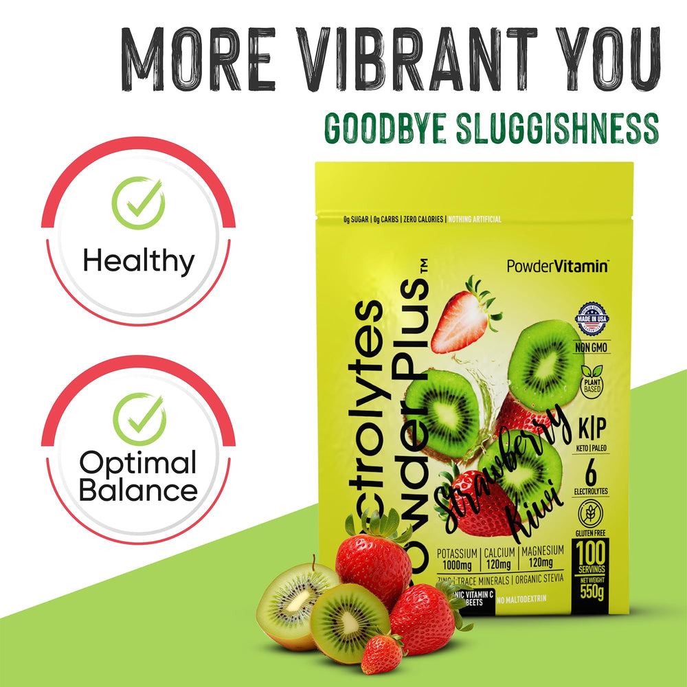 PowderVitamin Electrolytes Plus label highlighting zero sugar keto