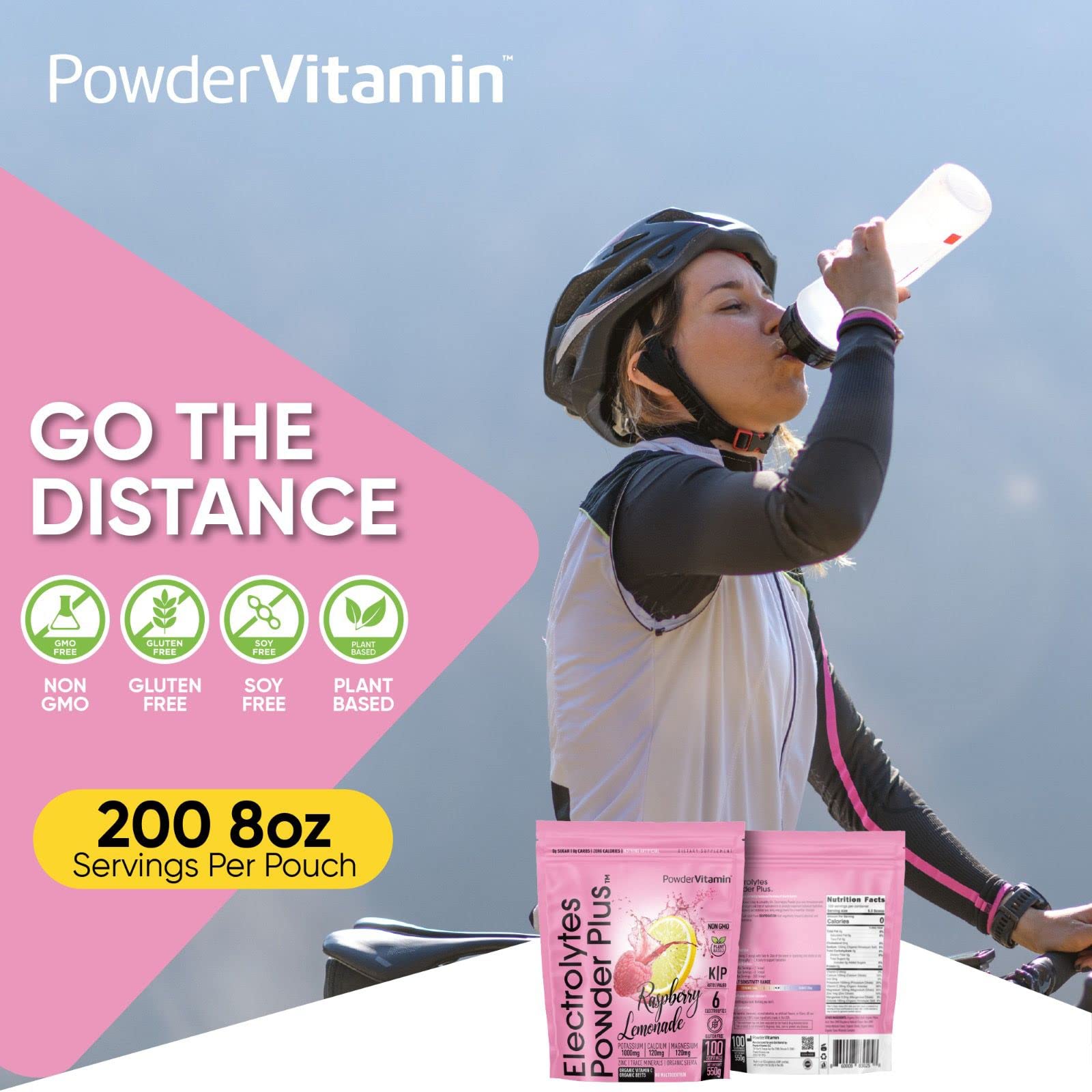 PowderVitamin Electrolytes zero-calorie, sugar-free keto formula text