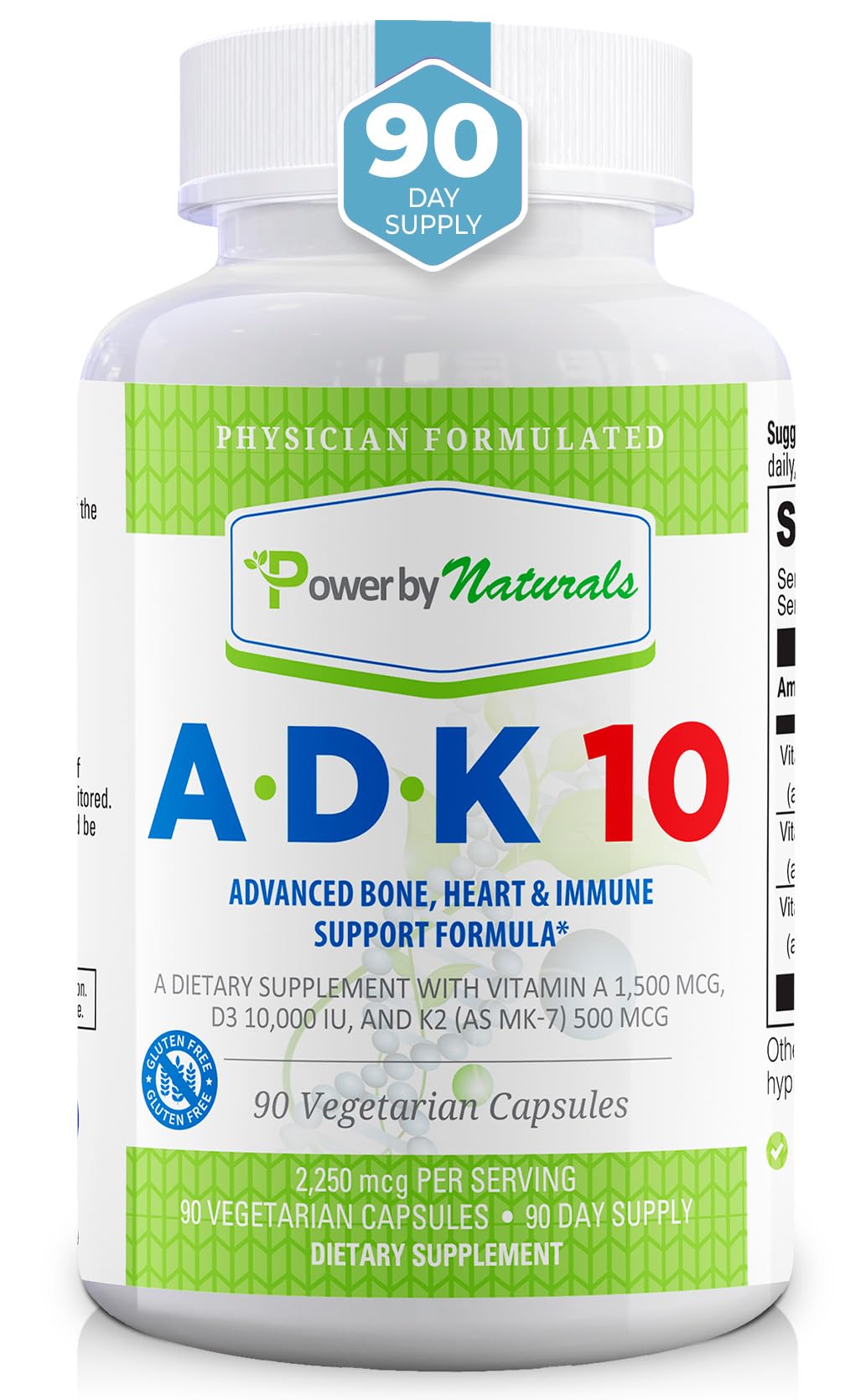 Power By Naturals ADK 10 bottle front view for daily wellness