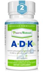Power By Naturals ADK bottle front view highlights a high-potency vitamin blend for bone support