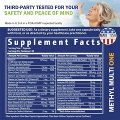 Power By Naturals Methyl Multi One bottle with label diagonal signals premium USA-made quality.