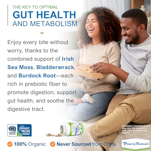 Packaging insert for Power By Naturals SeaMoss Plus showing usage options