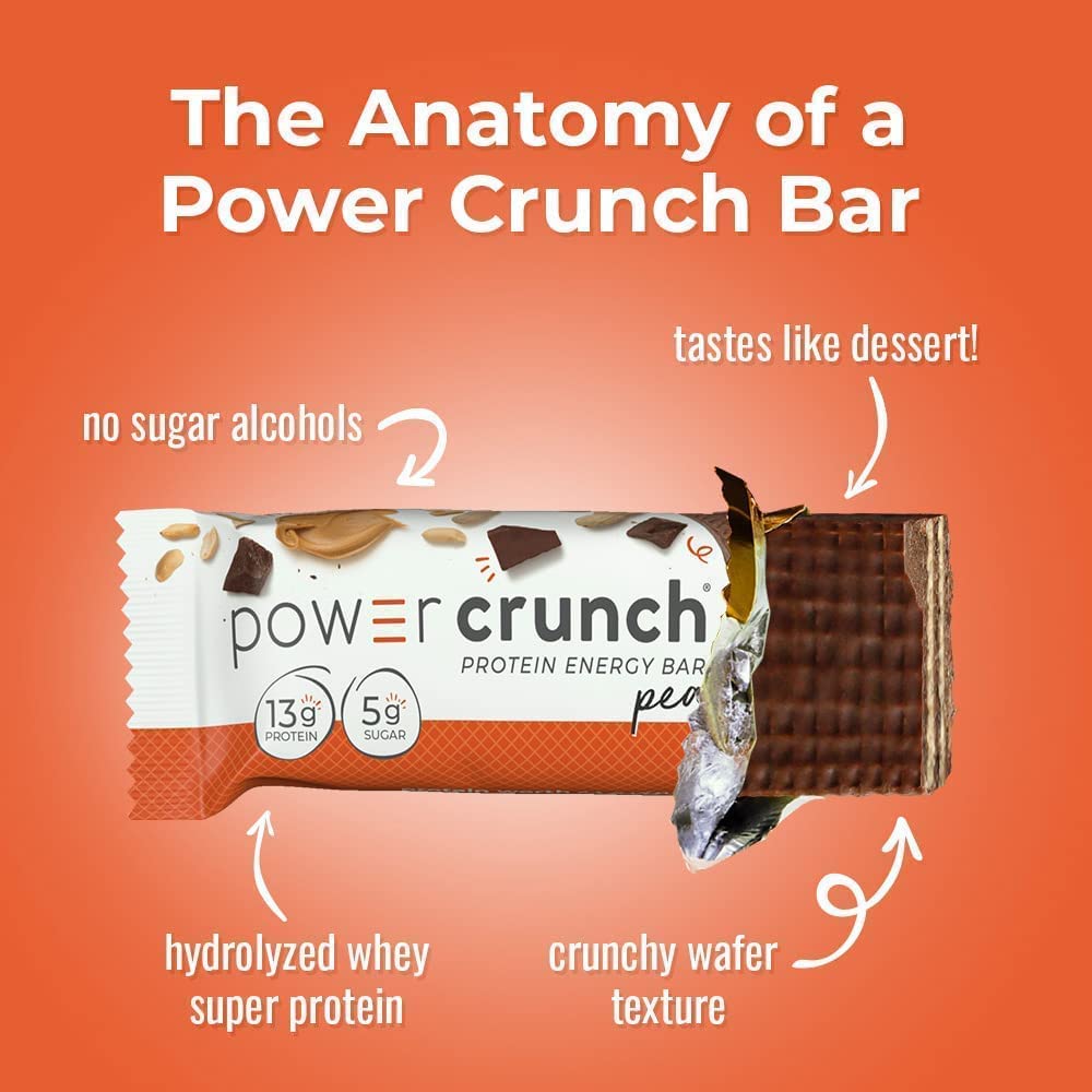 Power Crunch Peanut Butter Fudge bar break-open