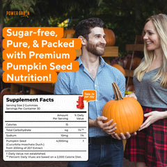 Power Grain vegan, non-GMO gummies label showcasing clean nutrition