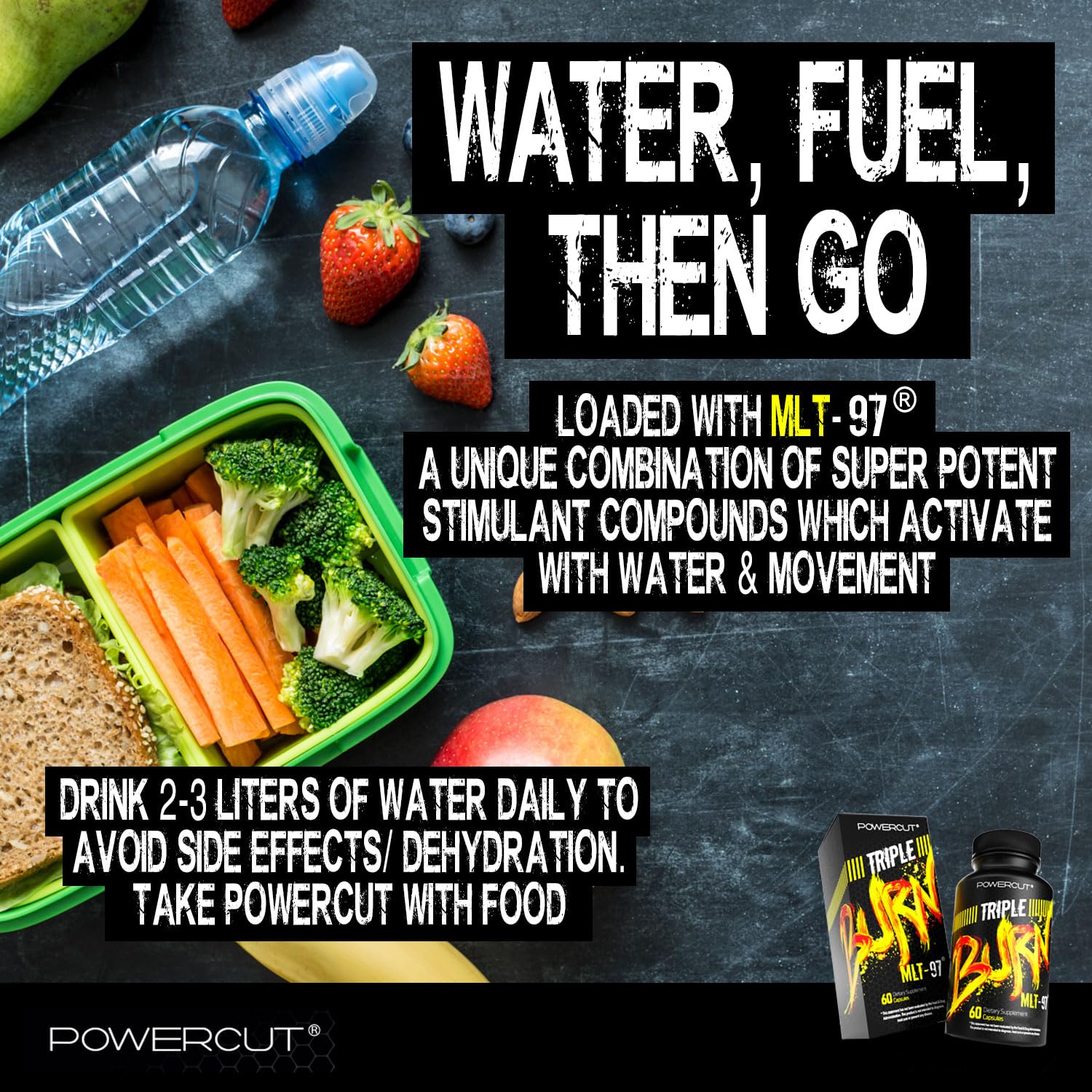Powercut Triple MLT-97 capsules close-up for convenient daily supplementation