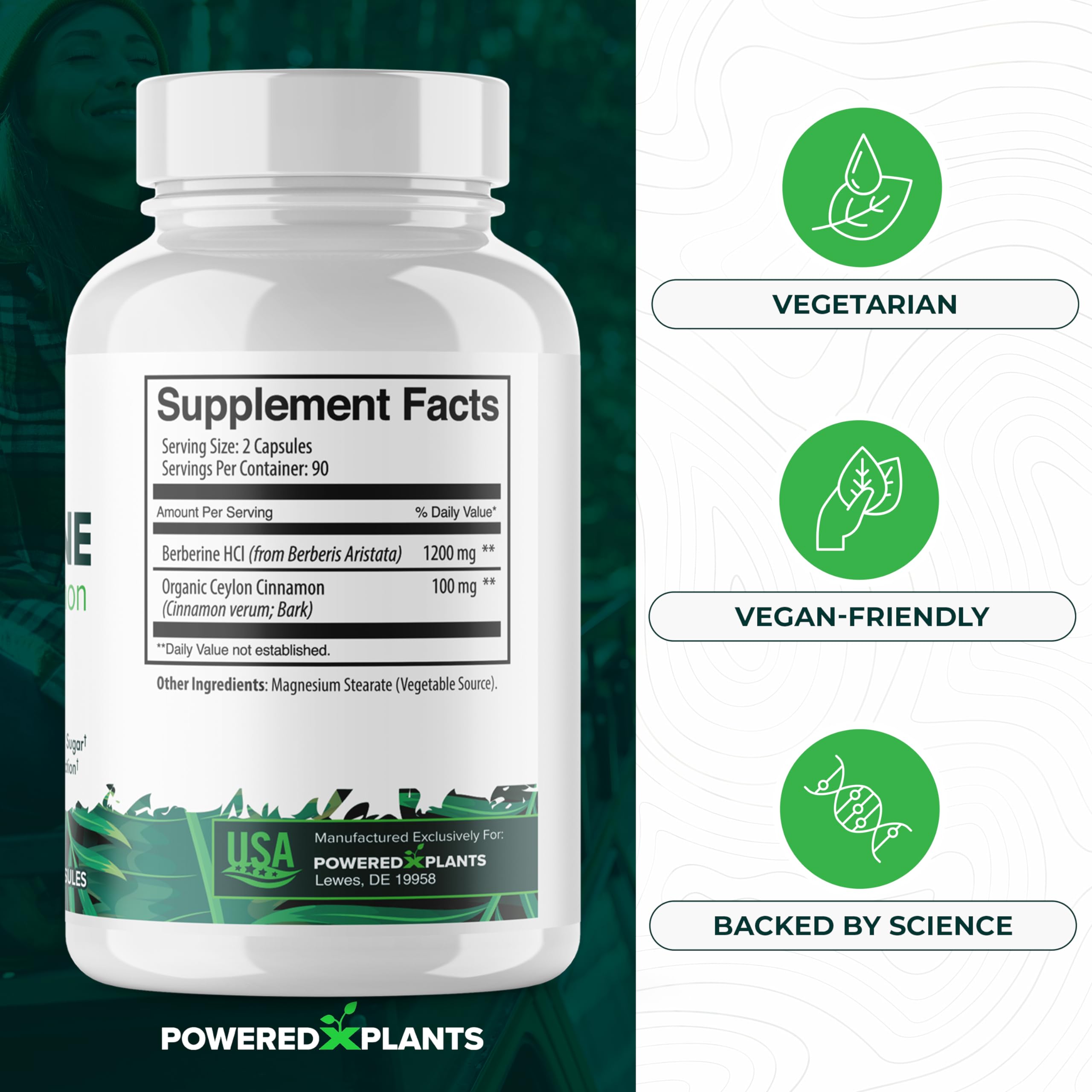 Powered X Plants berberine powder ready for daily use.