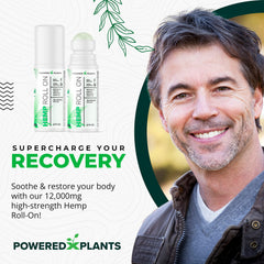 Powered X Plants application shows roll-on in action for quick cooling after workouts.