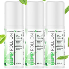 Powered X Plants hemp oil roll-on bottle with menthol provides targeted cooling after activity.