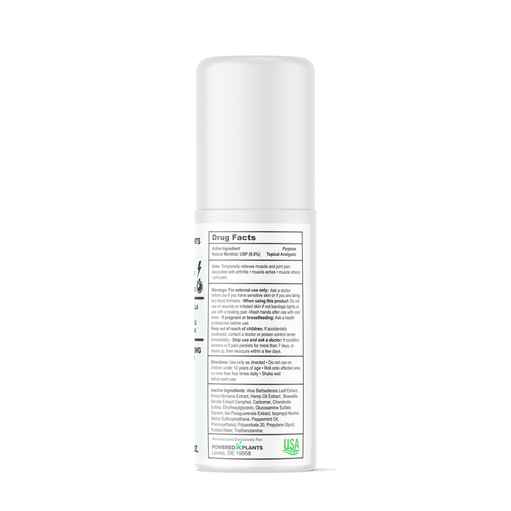 Powered X Plants packaging opened view for on-the-go relief