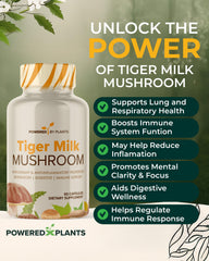Powered X Plants Tiger Milk Mushroom bottle for an easy daily wellness routine