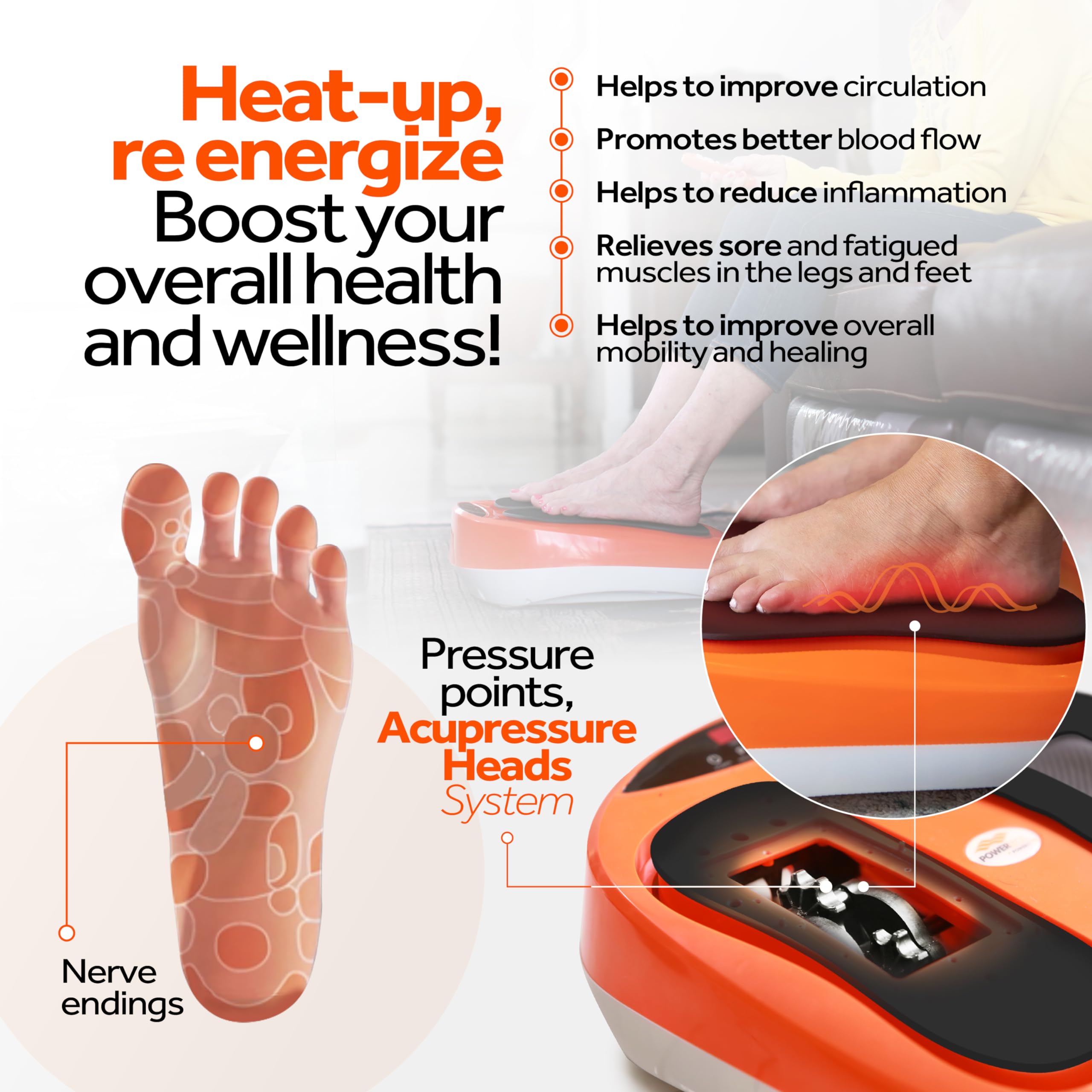 Powerfit Power Legs shiatsu system targets tired feet