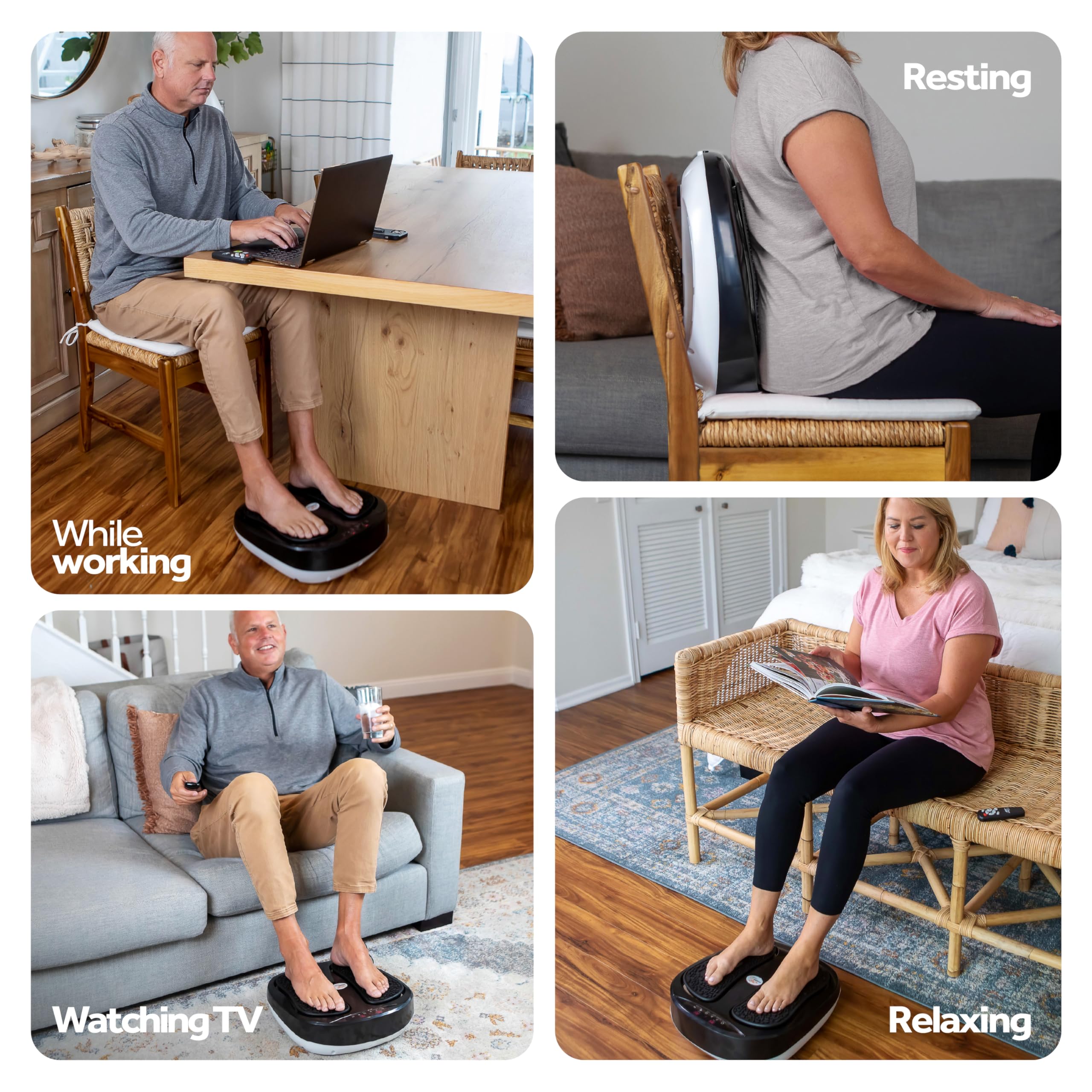 Power Legs foot massager focused on arches and heels for relaxation