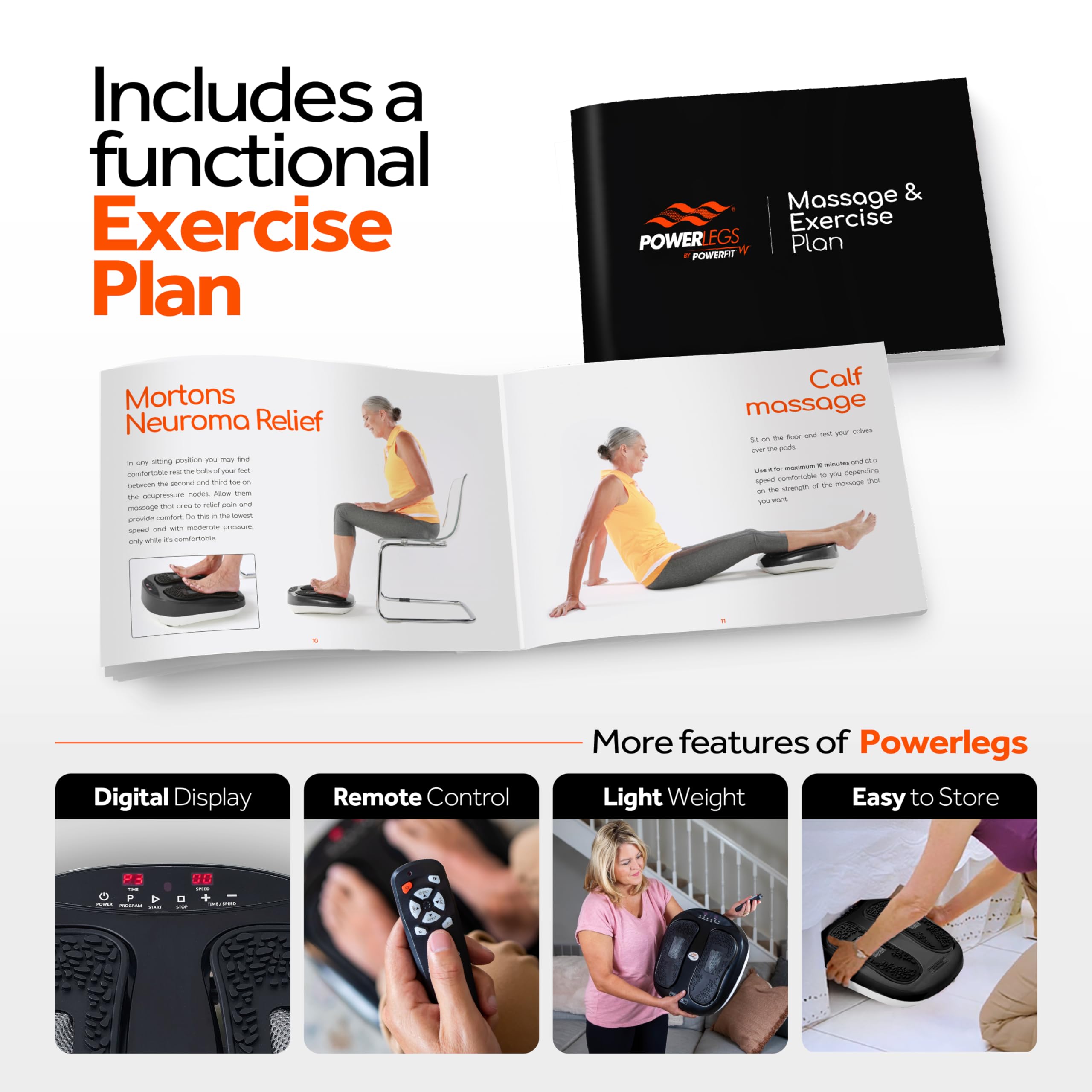 Power Legs leg circulation focus promotes gentle movement after long days