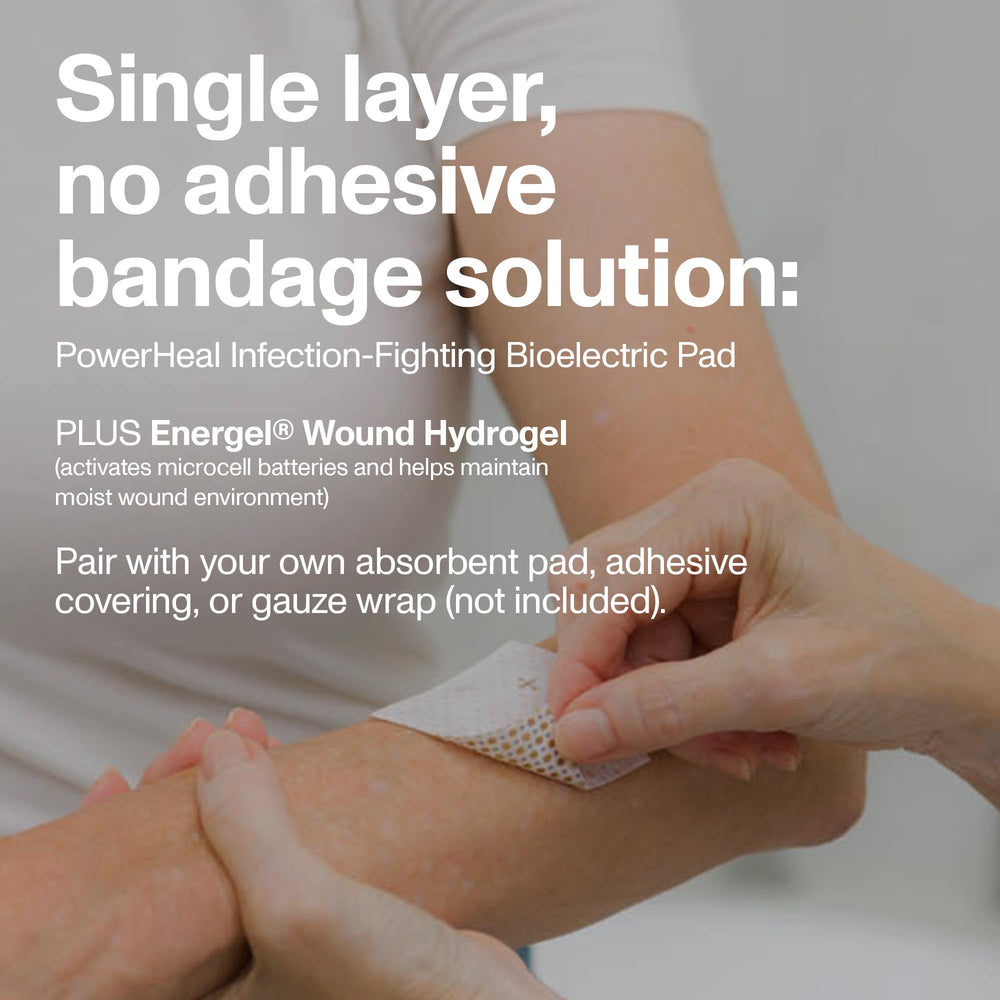 Caregiver applies PowerHeal bandage to a minor cut for protection.