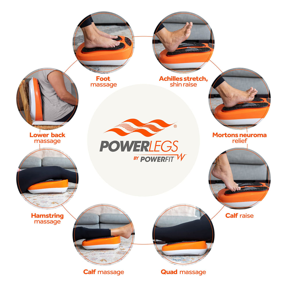 Power Legs vibration massage action on feet and calves.