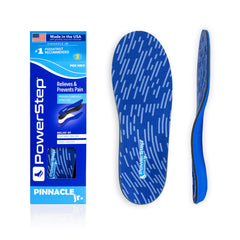 PowerStep Pinnacle Junior arch support for growing feet helps stabilize alignment