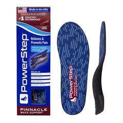 PowerStep Pinnacle Maxx deep heel cup enhances stability in daily wear.