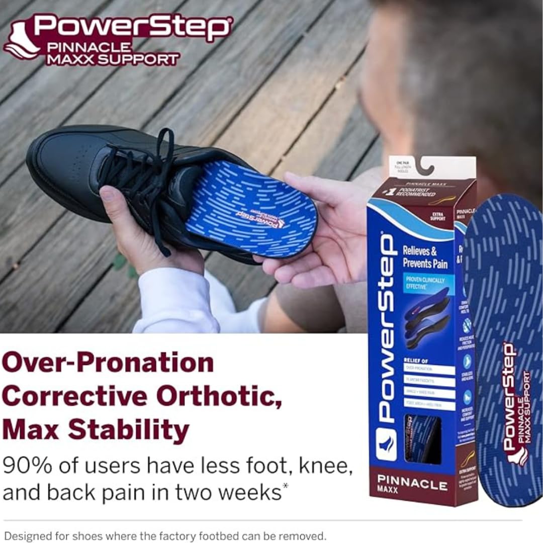 PowerStep Pinnacle Maxx in-shoe fit demonstrates easy transfer across everyday footwear.
