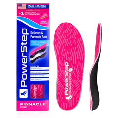 PowerStep Pinnacle Pink arch-support insoles offering daily comfort and stability.