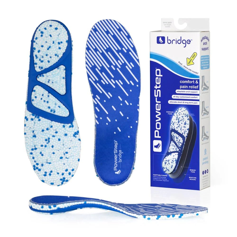 PowerStep Bridge insoles unboxed, showing all-in-one comfort for daily wear.