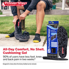 PowerStep ComfortLast arch-contour insole providing molded arch support