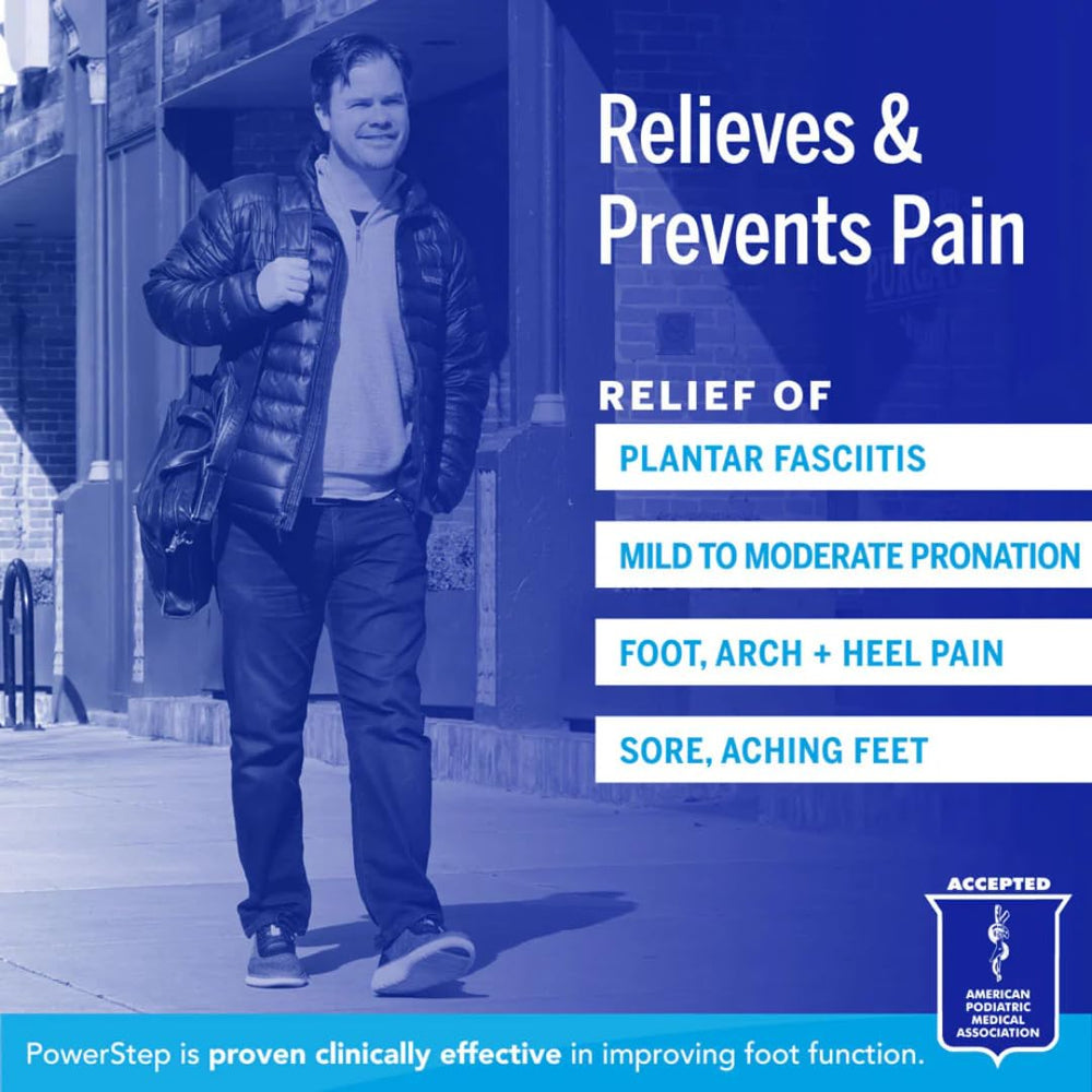 PowerStep Pinnacle heel-cradle design promotes proper foot alignment and balance.
