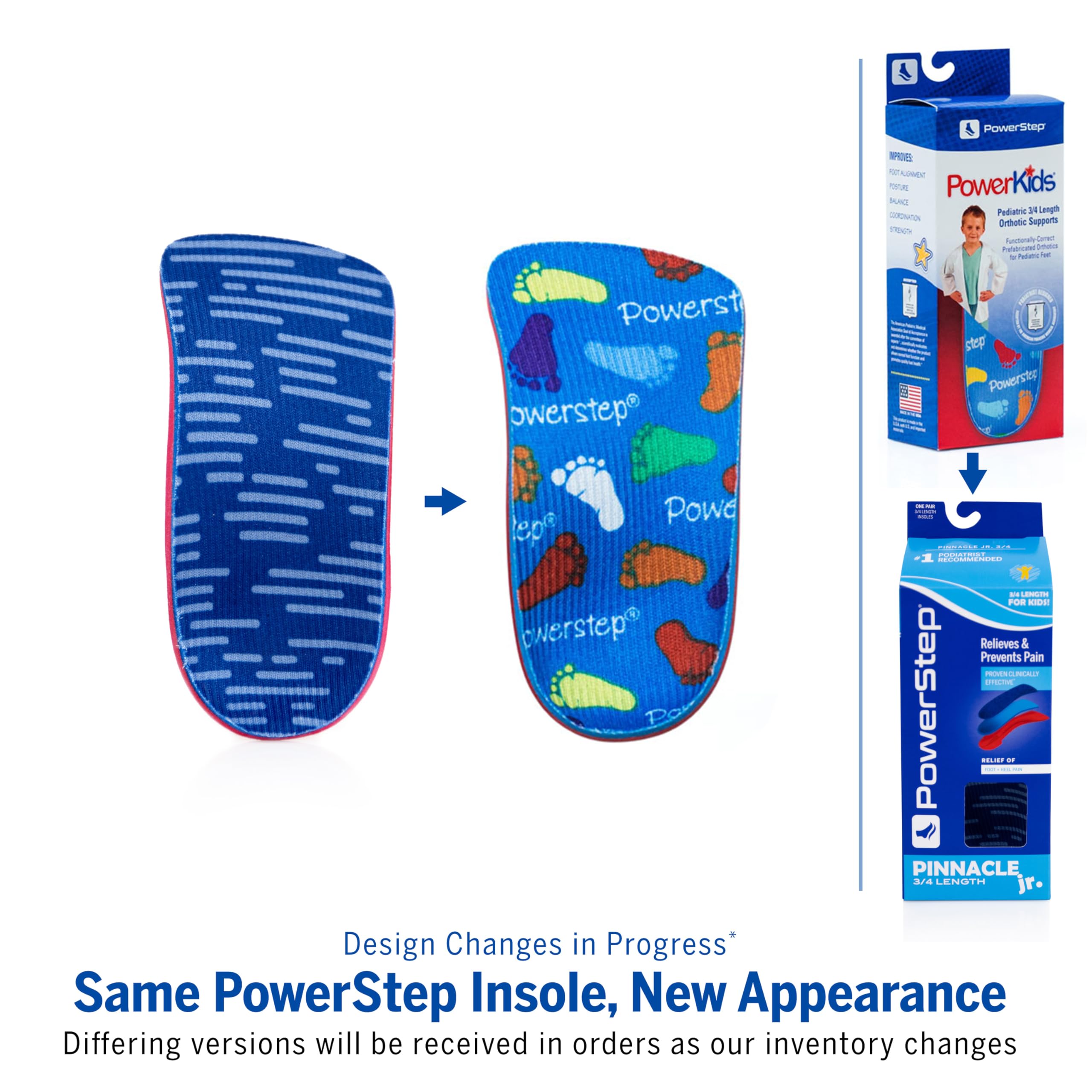 PowerStep Pinnacle Junior arch support midfoot view highlights alignment aid