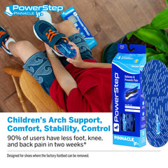 Side profile of Pinnacle Junior showing deep heel cradle for stability during play.