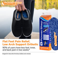 PowerStep Pinnacle Low insoles help relieve heel pain during walking.