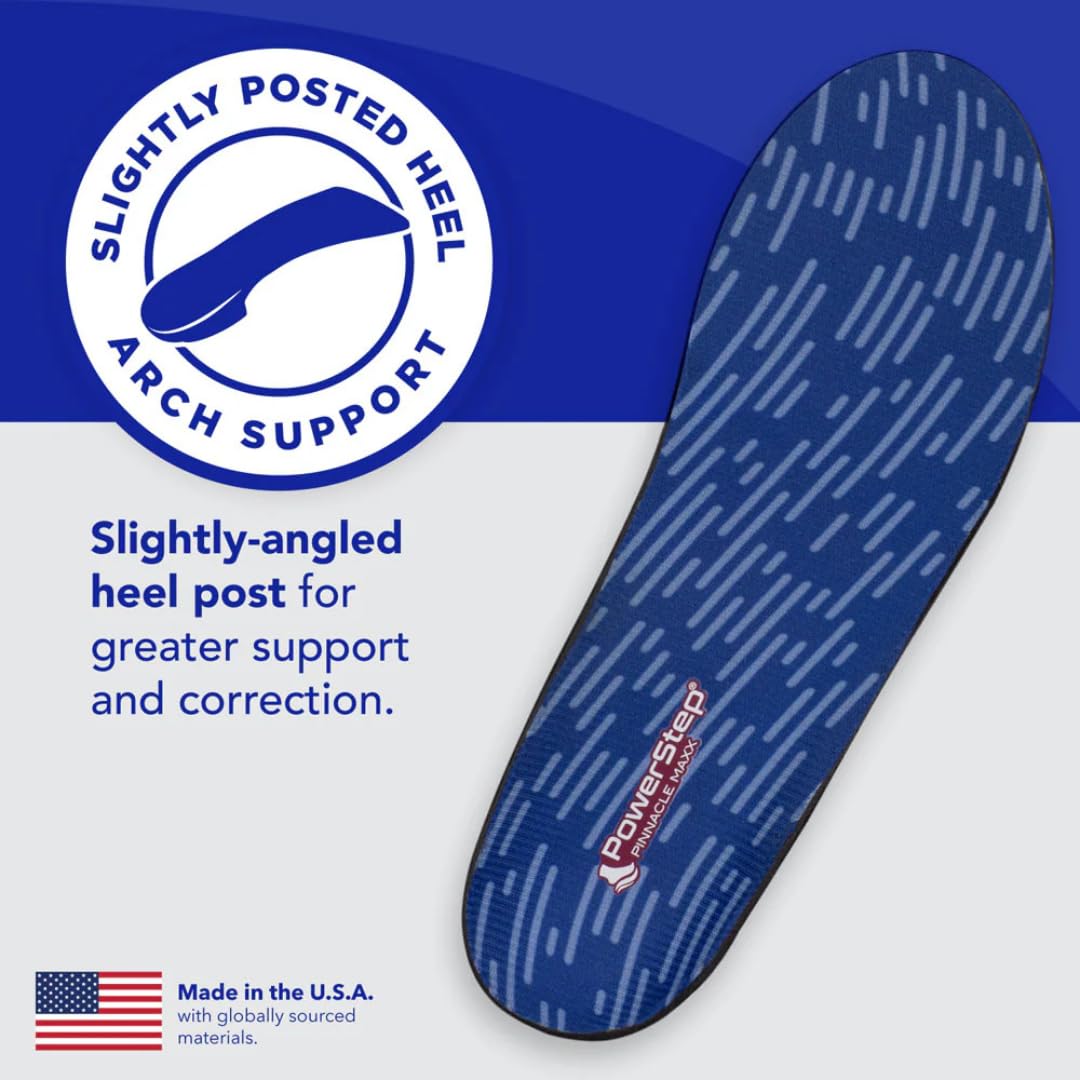 PowerStep Pinnacle Maxx dual-layer cushioning from heel to toe